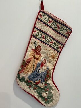 Vintage Imperial Elegance Christmas Stocking - Nativity Scene